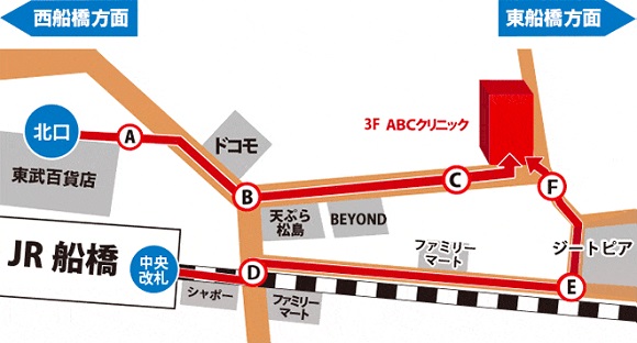 ABCクリニック美容外科・船橋院の地図
