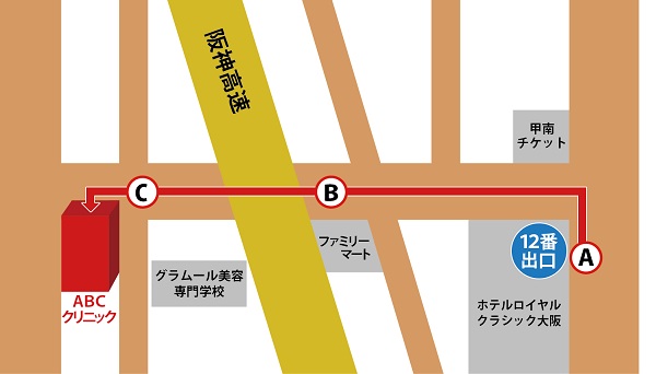 ABCクリニック美容外科・なんば院の地図