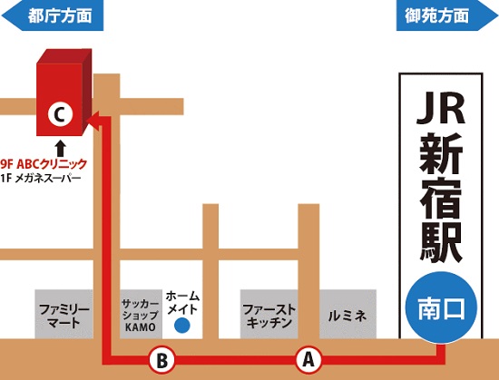 ABCクリニック美容外科・新宿院の地図