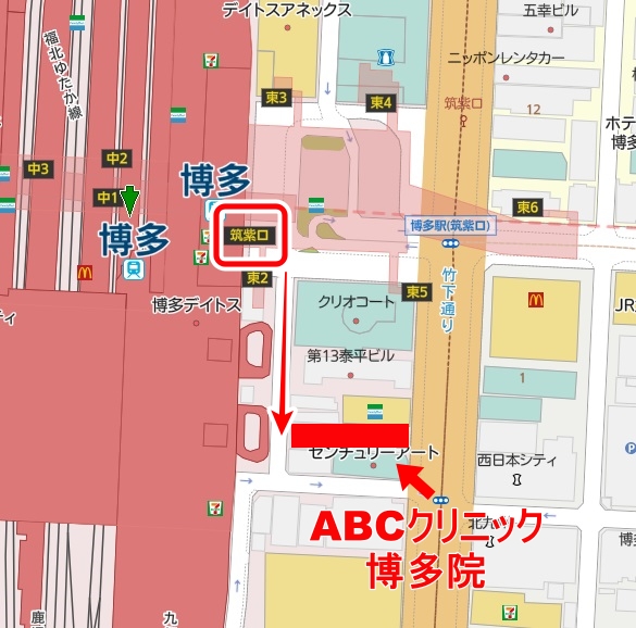 ABCクリニック美容外科・博多院の地図