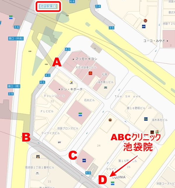 ABCクリニック・池袋院の地図