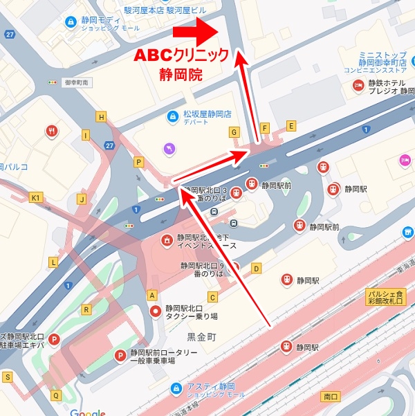 ABCクリニック美容外科・静岡院の地図