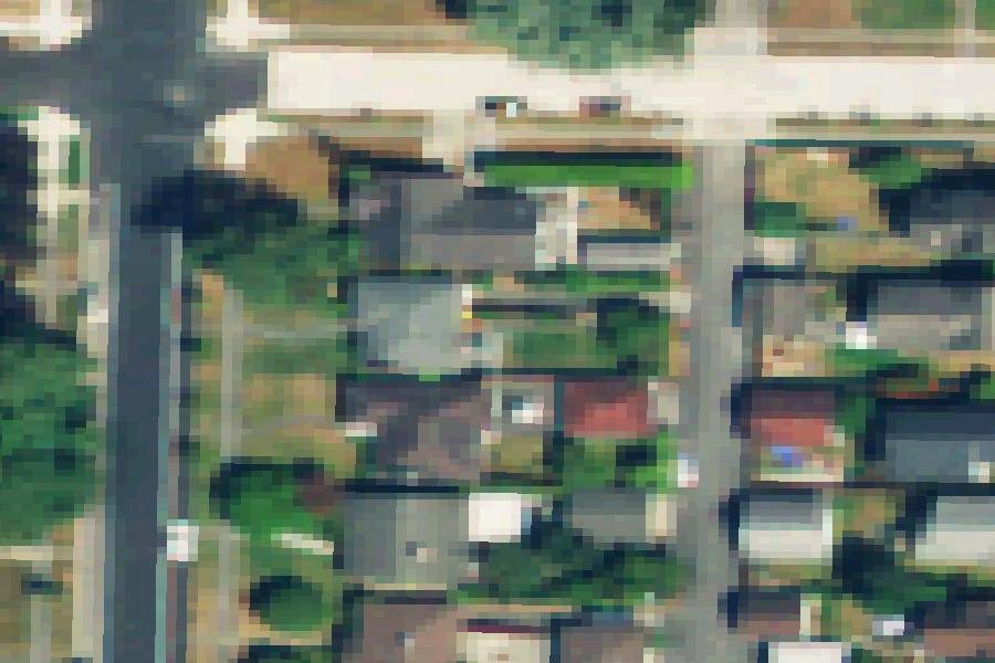 Aerial view of a lot with its boundary outlined